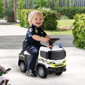 Carrinho de passeio para crianças, caminhão de brinquedo licenciado pela SCANIA com volante e música - vermelho