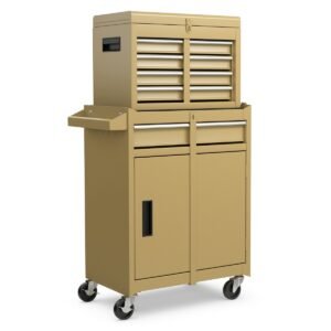 Carrinho de oficina de soldagem de 3 níveis, carrinho de ferramentas com mesa basculante e 4 rodas com correntes antitombamento, preto