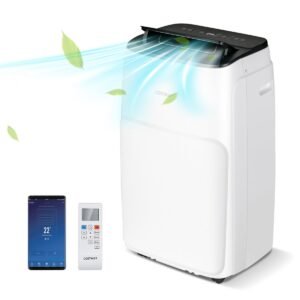 Ar condicionado portátil 4 em 1 de 14000 BTU com aquecimento, resfriamento, ventilação e desumidificação (4,1 kW - 14000 - 40 m²)