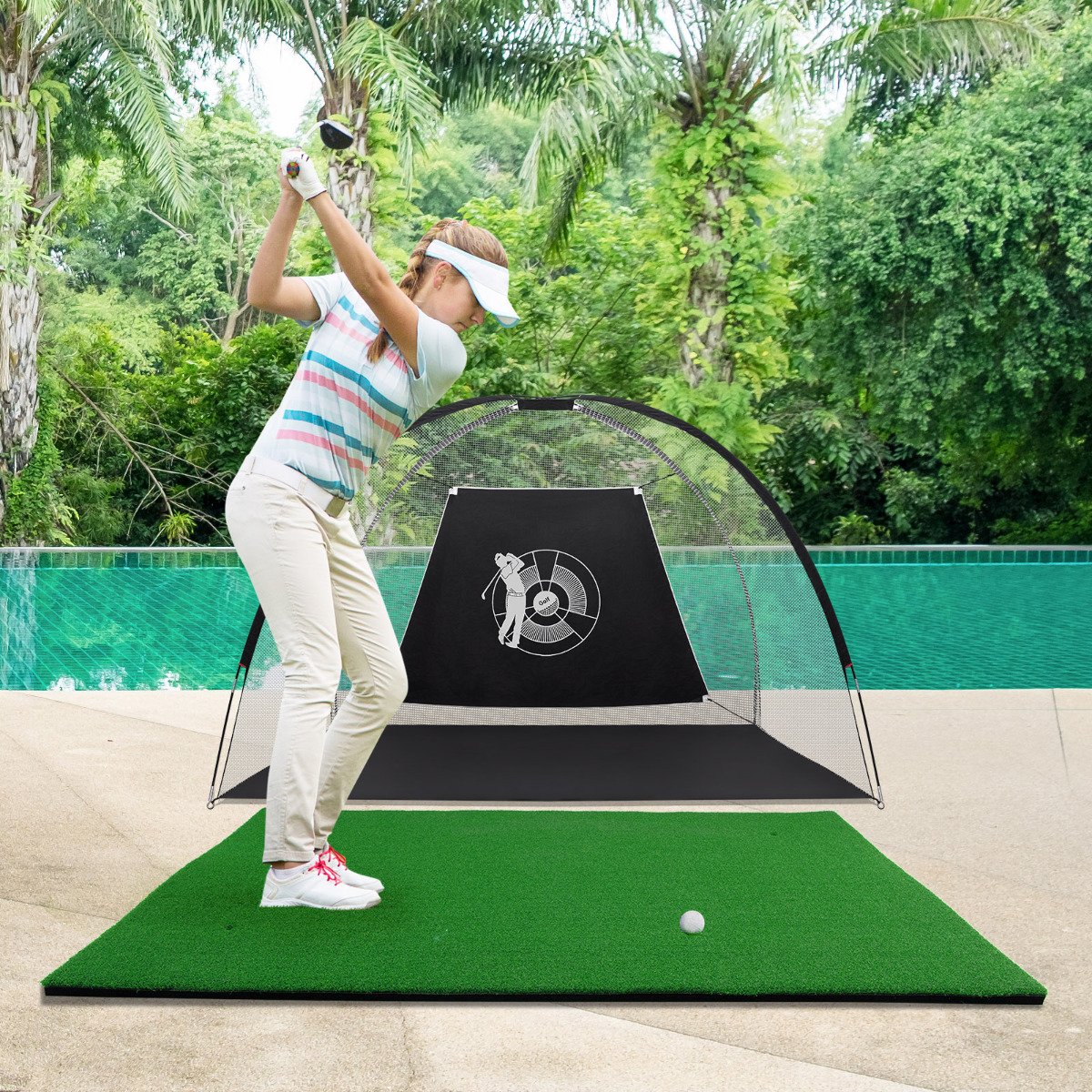 Tapete de treino de golfe de 1,5 m x 1 m com relva sintética - Image 2