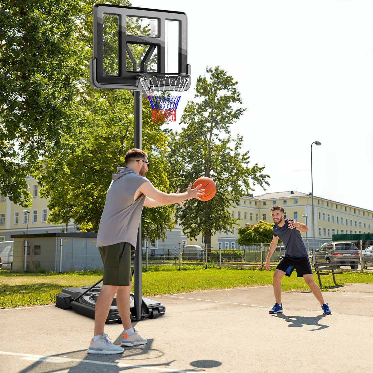 Cesta de basquete portátil com altura ajustável em 9 posições. - Image 2
