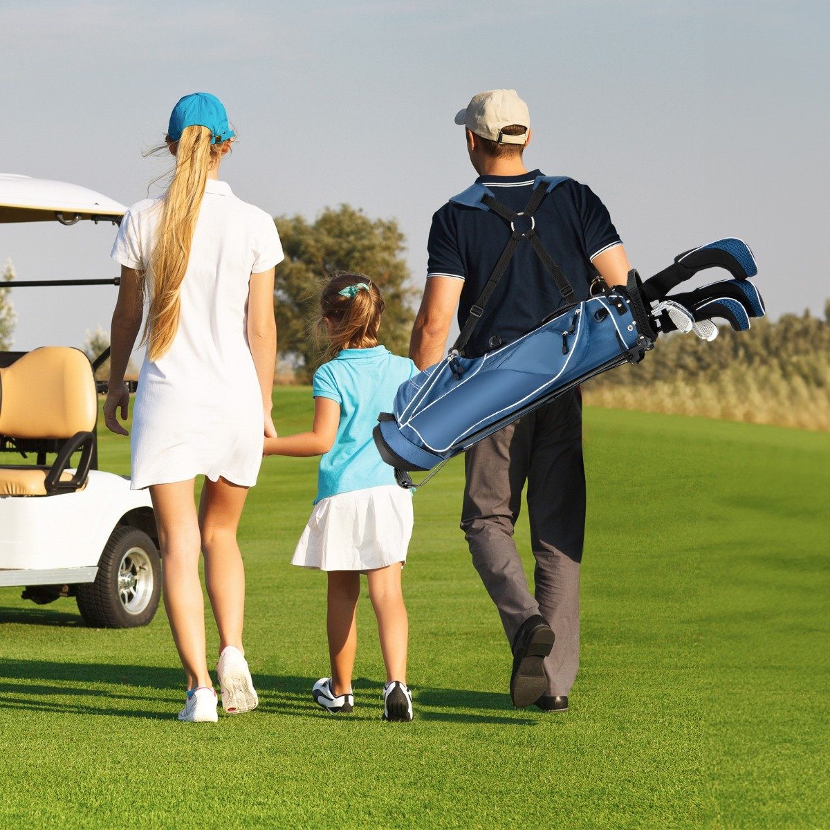 Bolsa de golfe ultraleve com divisórias superiores de 4 vias para o campo de golfe e viagens - Azul-marinho - Image 2