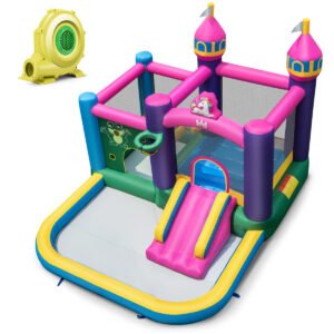 Tobogã inflável infantil com piscina 327 x 392 x 270 cm