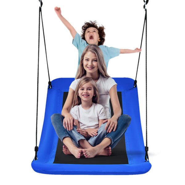 Balanço de árvore em formato de ninho com corda ajustável, balanço externo de 83 x 155 cm, azul.