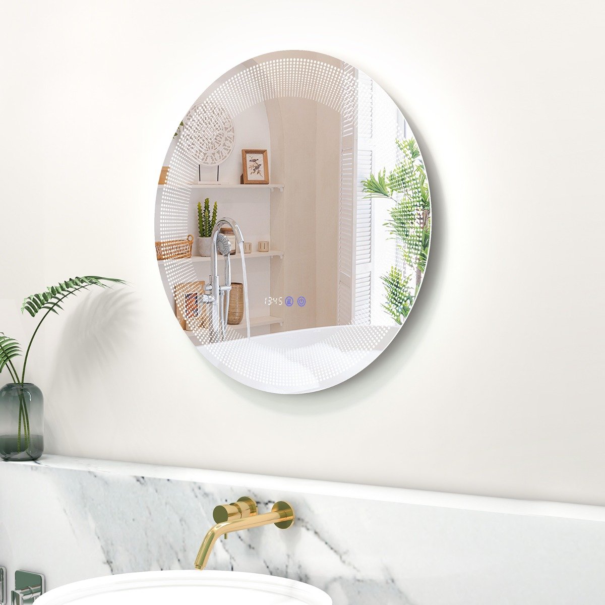 Espelho de banheiro LED de Ø 60 cm com luzes de 3 cores e interruptor de toque. - Image 2