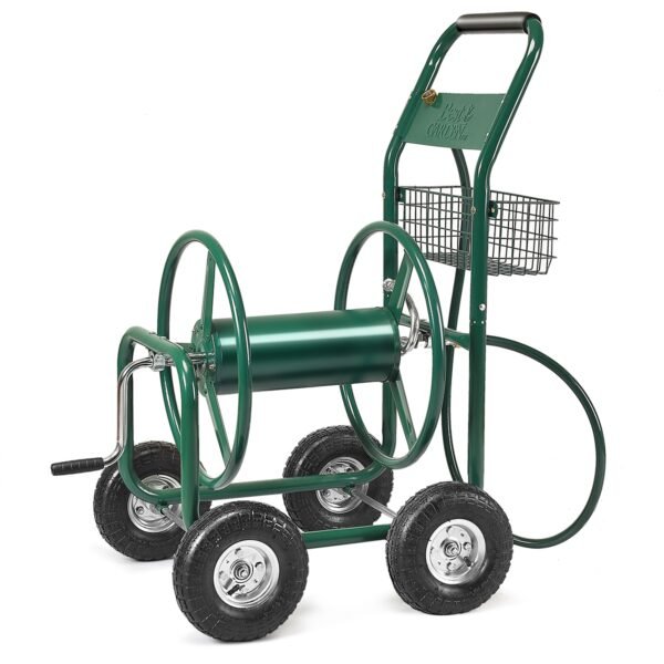 Carrinho para mangueira de jardim com 91 metros (300 pés) para plantio e irrigação