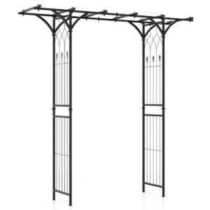 Pérgola de jardim de 2,07 metros com treliças para roseira trepadeira.