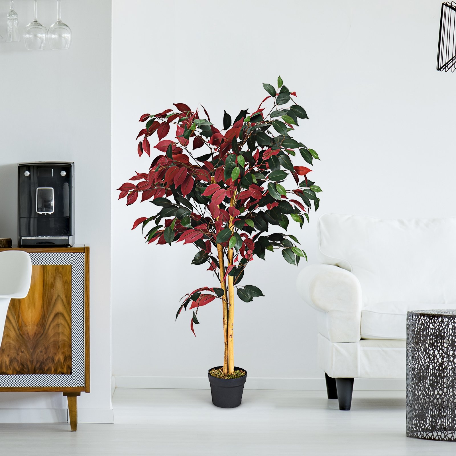 Arbusto artificial de capensia de 1,20 m com folhas para uso interno e externo. - Image 2