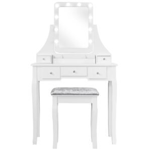 Penteadeira com espelho de LED e banqueta