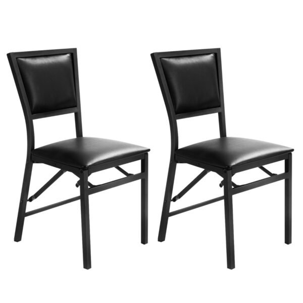 Conjunto de 2 cadeiras dobráveis ​​com encosto acolchoado em espuma para sala de jantar/sala de estar/restaurante
