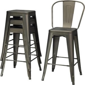 Cadeiras laterais de café elegantes com encosto removível para cozinha.