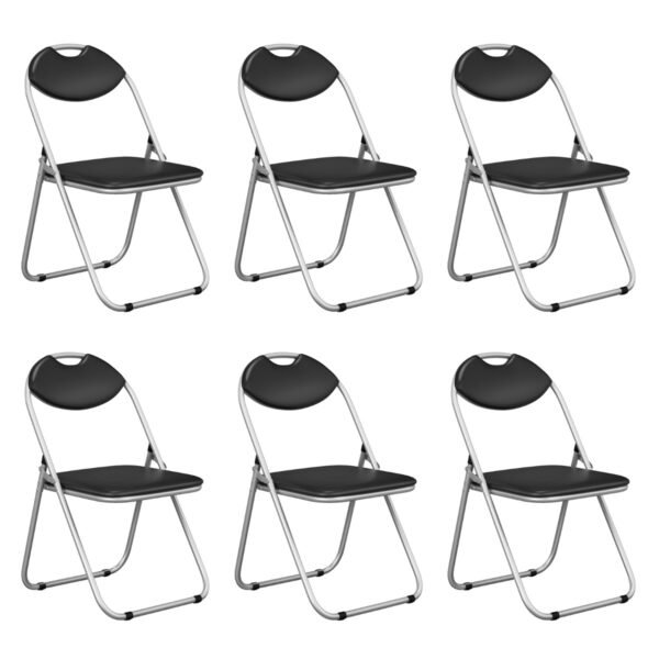 Conjunto de 6 cadeiras dobráveis ​​com assento acolchoado e estrutura estável em formato de U para escritório/festas/conferências/sala de jantar