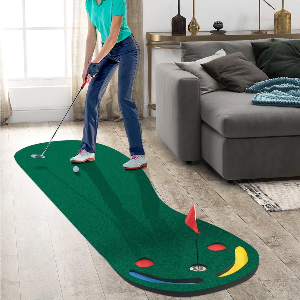 Conjunto de putting green para golfe, para uso interno e externo. - Image 2