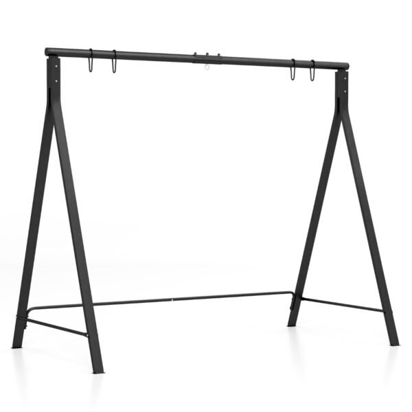 Suporte de balanço de metal para pátio com estrutura em forma de A - Preto
