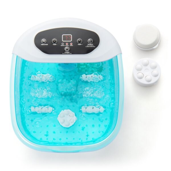 Massageador de pés elétrico com aquecimento, azul gelo.
