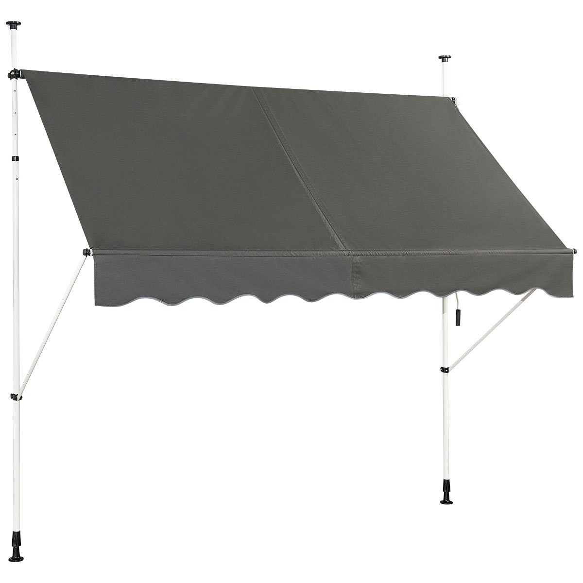 Toldo retrátil para jardim ou pátio externo, bege-cinza