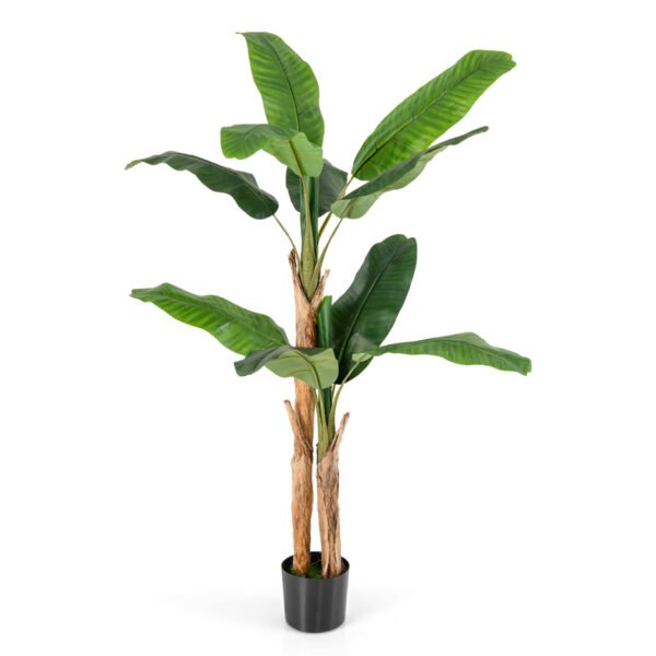 Bananeira artificial de 1,68/1,98 metros de altura com 10/27 folhas grandes - 1,68 metros