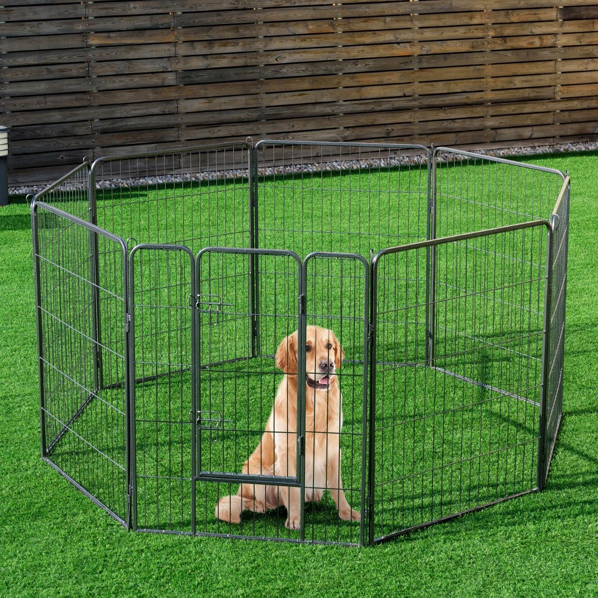 Parque para animais de estimação com 100 cm de altura, 8 painéis e material antiferrugem para cães e gatos. - Image 2