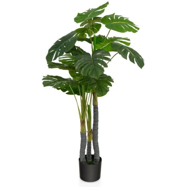 Árvore artificial de 1,20 m, palmeira Monstera artificial, planta artificial