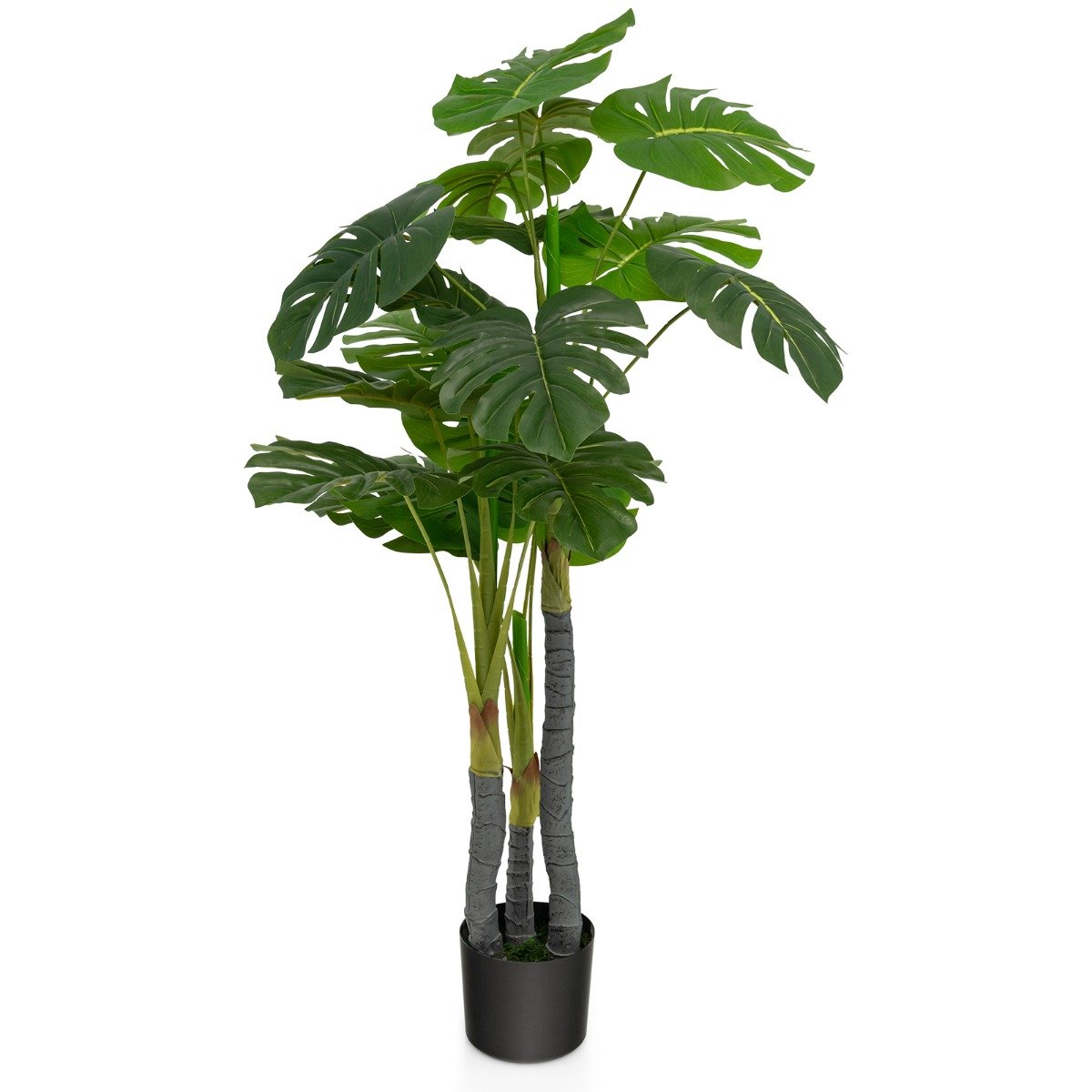 Árvore artificial de 1,20 m, palmeira Monstera artificial, planta artificial