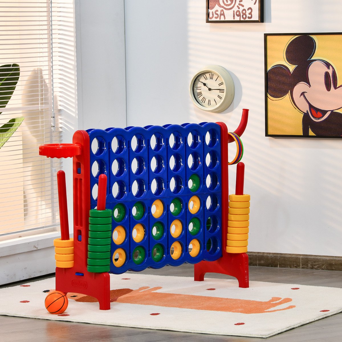 Jogo gigante de 4 pontos de 2,5 pés - Vermelho - Image 2