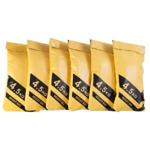 Bolsa de exercícios com 6 compartimentos para cada peso.
