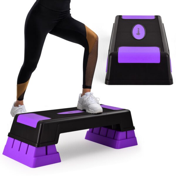 Stepper para exercícios aeróbicos com altura ajustável - Roxo