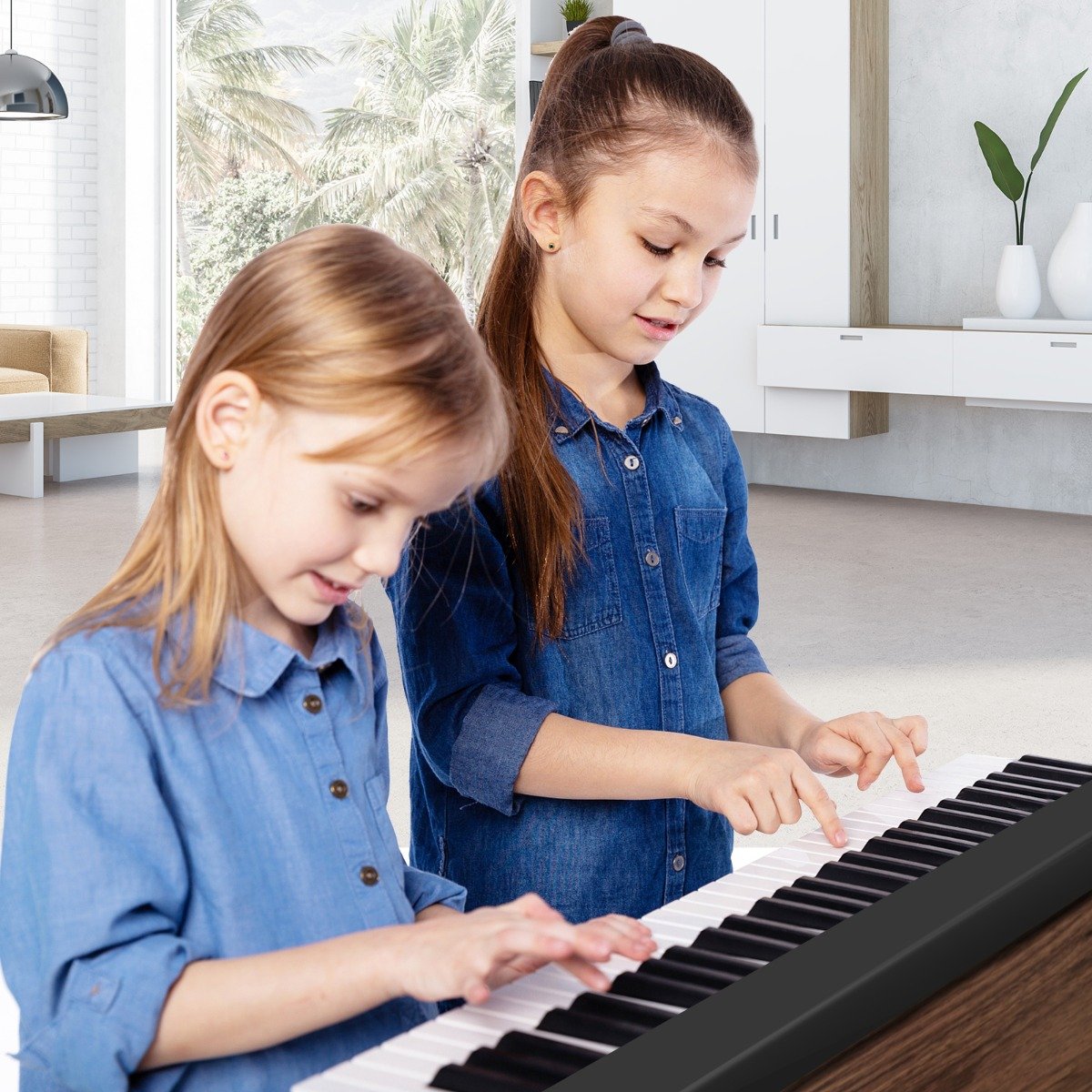 Piano digital com 61 teclas, Bluetooth, estante de partitura, pedal e bolsa dobrável para piano. - Image 2