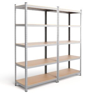 Prateleira para ferramentas ajustável de 5 camadas, 35,5 x 71 polegadas, capacidade de 2000 libras - Prata