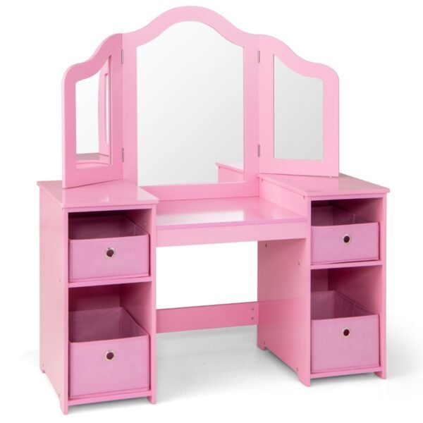 Penteadeira 2 em 1 Princesa com Espelhos Removíveis - Rosa