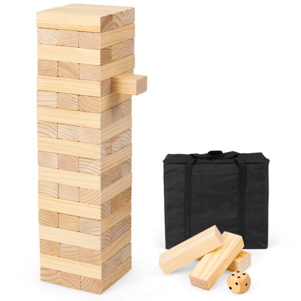 Brinquedo de madeira para rolar, 54 peças, com bolsa para transporte.