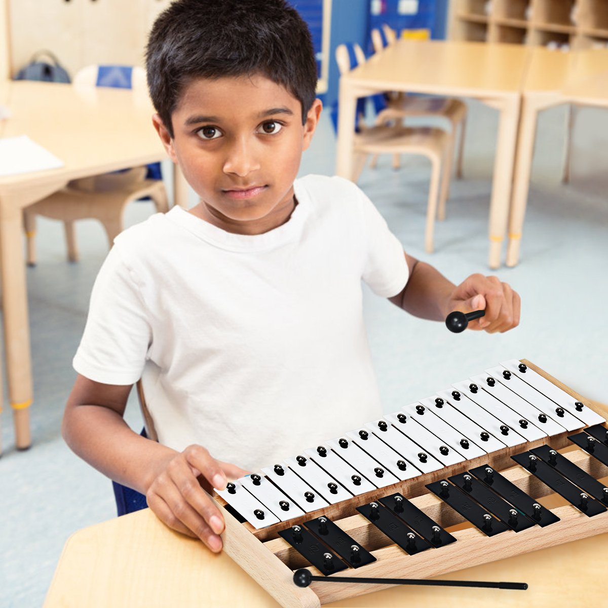 Xilofone Glockenspiel de 27 notas com base de madeira para crianças - Image 2