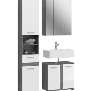 Xonox combinação de banho - prateado fumo acabamento e brilhante branco moldado, 114x191x34 cm