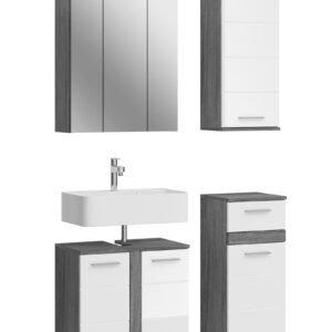 Xonox combinação de banho - prateado fumo acabamento e brilhante branco moldado, 114x191x34 cm