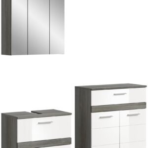 Xonox combinação de banho - prateado fumo acabamento e brilhante branco moldado, 146x191x34 cm