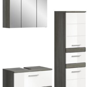 Xonox combinação de banho - prateado fumo acabamento e brilhante branco moldado, 110x191x34 cm