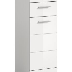Xonox armário independente - imitação branco e branco brilhante moldado, 37x88x31 cm