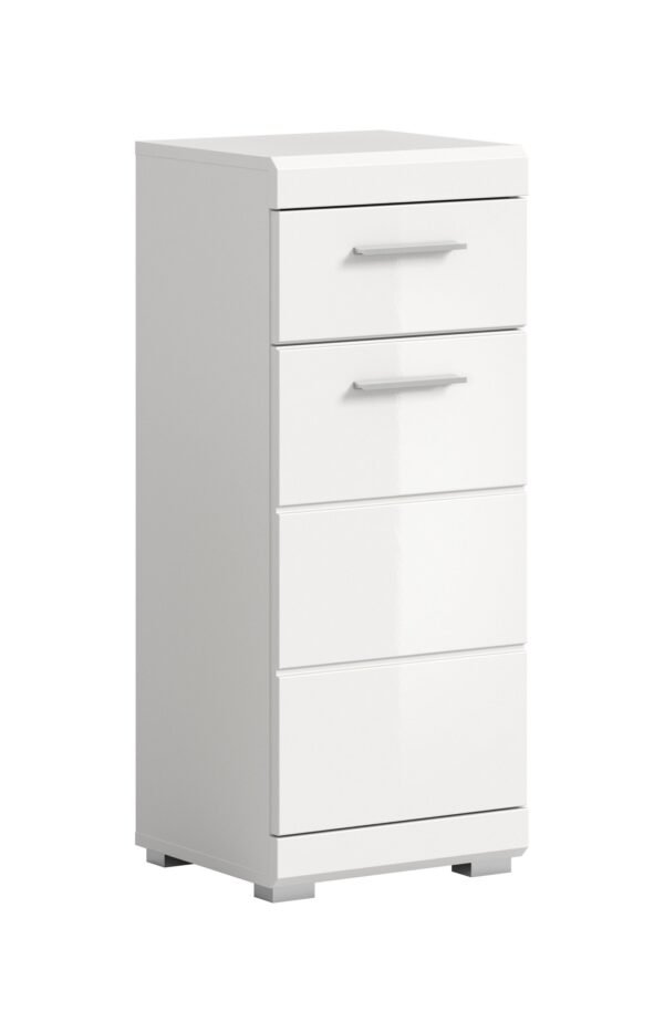 Xonox armário independente - imitação branco e branco brilhante moldado, 37x88x31 cm