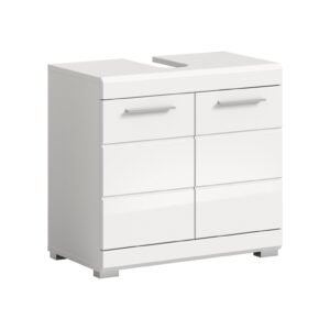 Xonox móvel de lavatório - imitação branco e branco brilhante moldado, 60x56x34 cm