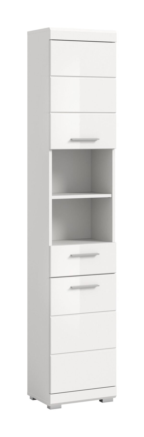 Xonox Armário alto - imitação branco e branco brilhante moldado, 37x191x31 cm