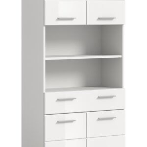 Xonox Armário alto - imitação branco e branco brilhante moldado, 74x191x31 cm