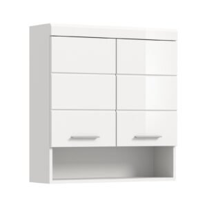Xonox armário de parede - imitação branco e branco brilhante moldado, 74x79x24 cm