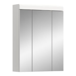 Xonox armário com espelho - imitação branco e branco brilhante moldado, 60x79x18 cm