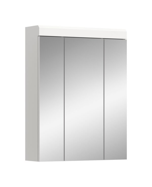 Xonox armário com espelho - imitação branco e branco brilhante moldado, 60x79x18 cm