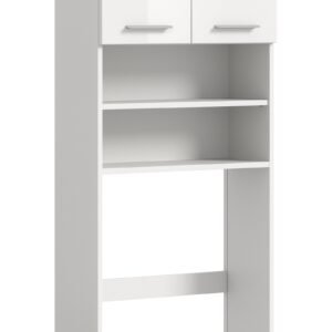 Xonox Armário para máquina de lavar - imitação branco e branco brilhante moldado, 63x191x24 cm