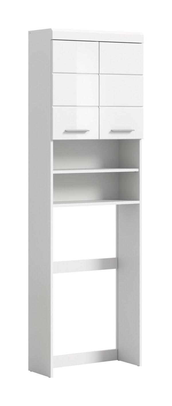 Xonox Armário para máquina de lavar - imitação branco e branco brilhante moldado, 63x191x24 cm