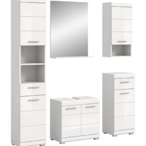 Xonox combinação de banho - imitação branco e branco brilhante moldado, 164x191x34 cm