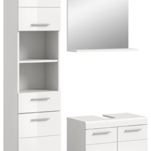 Xonox combinação de banho - imitação branco e branco brilhante moldado, 112x191x34 cm