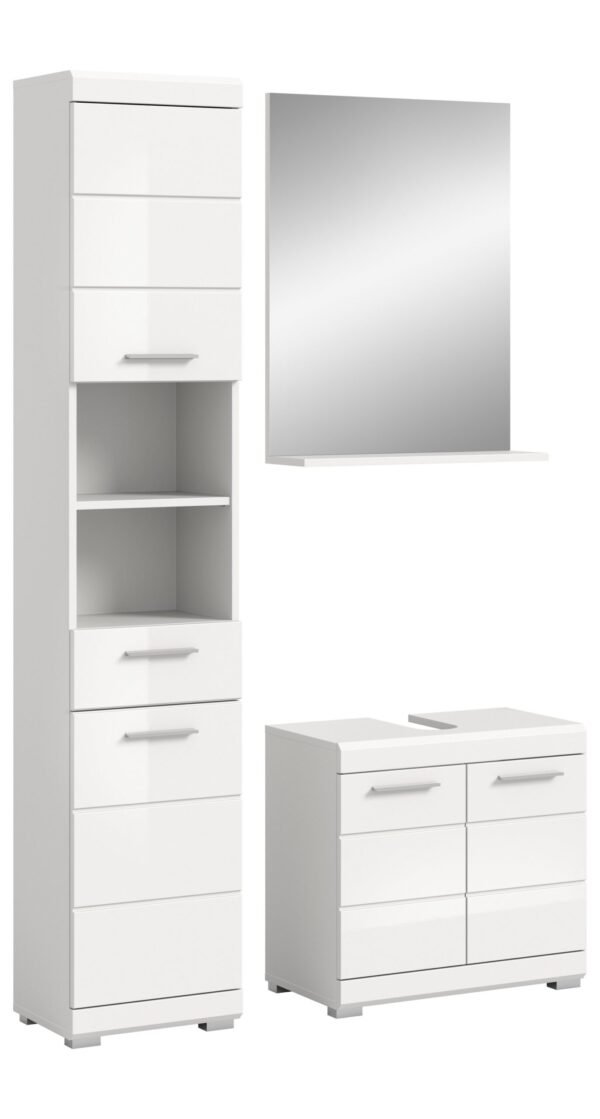 Xonox combinação de banho - imitação branco e branco brilhante moldado, 112x191x34 cm