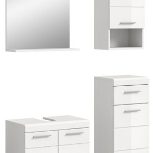 Xonox combinação de banho - imitação branco e branco brilhante moldado, 112x191x34 cm